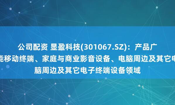 公司配资 显盈科技(301067.SZ)：产品广泛应用于各种智能移动终端、家庭与商业影音设备、电脑周边及其它电子终端设备领域